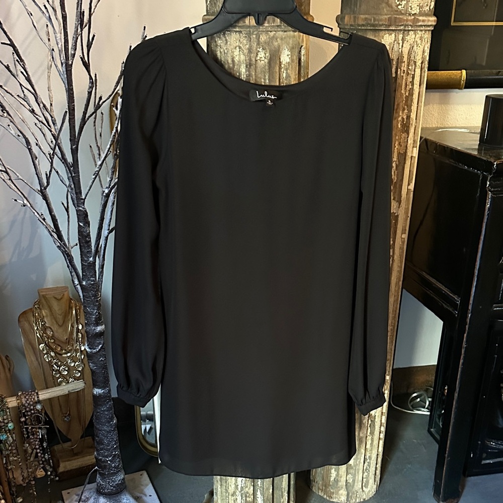 Lulu's Black Long Sleeve Shift Dress